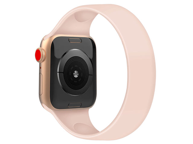 Ремешок для часов Yotrix Solo Loop для Apple Watch 42/44 мм (пудра, силиконовый)