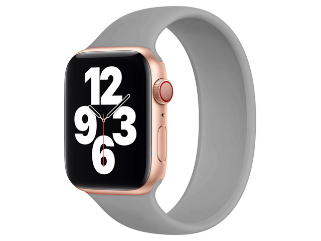 Ремешок для часов Yotrix Solo Loop для Apple Watch 42/44 мм (серый, силиконовый)