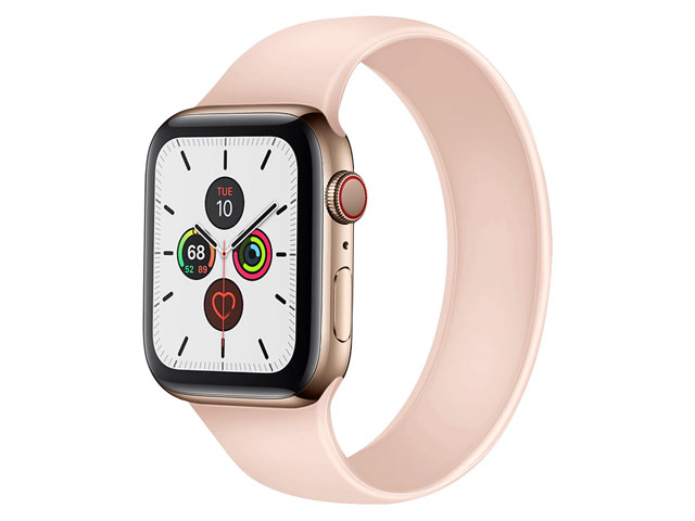 Ремешок для часов Yotrix Solo Loop для Apple Watch 38/40 мм (розовый, силиконовый)