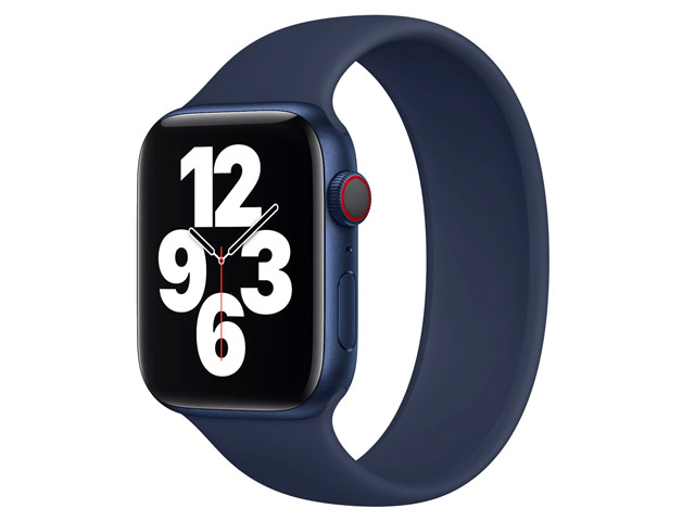 Ремешок для часов Yotrix Solo Loop для Apple Watch 38/40 мм (темно-синий, силиконовый)