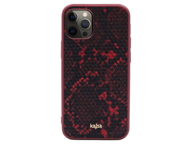 Чехол Kajsa Dale Glamorous Snake 2 для Apple iPhone 12 pro max (красный, кожаный)