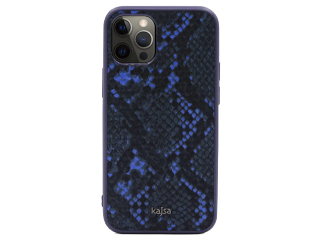 Чехол Kajsa Dale Glamorous Snake 2 для Apple iPhone 12 pro max (темно-синий, кожаный)