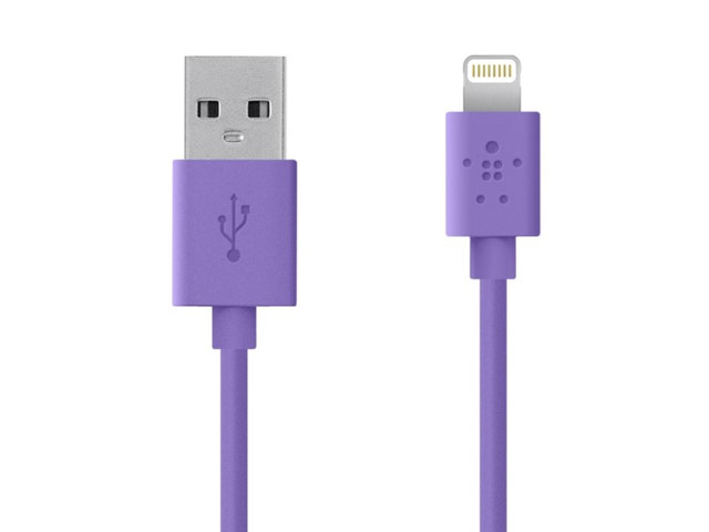 USB-кабель Belkin Charge/Sync Cable для Apple iPhone 5/iPad 4/iPad mini/iPod touch 5/iPod nano 7 (фиолетовый, Lightning)