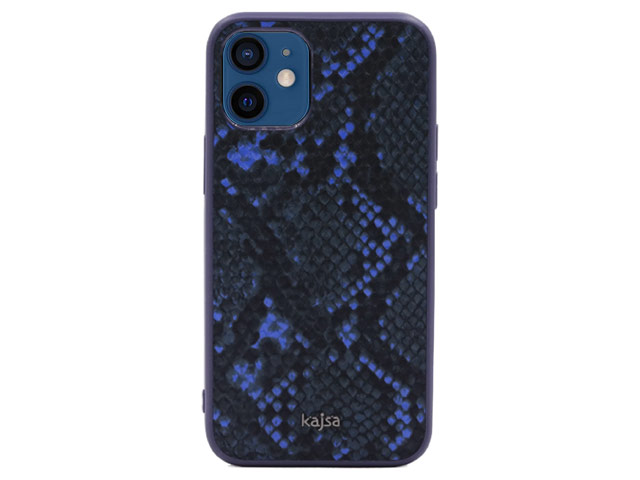 Чехол Kajsa Dale Glamorous Snake 2 для Apple iPhone 12 mini (темно-синий, кожаный)