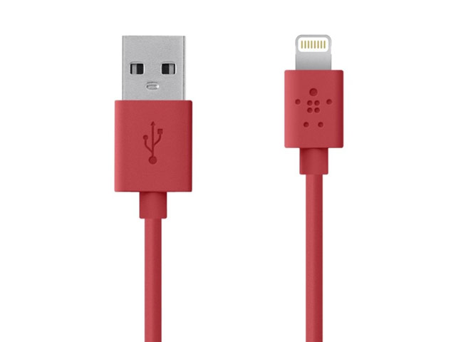 USB-кабель Belkin Charge/Sync Cable для Apple iPhone 5/iPad 4/iPad mini/iPod touch 5/iPod nano 7 (красный, Lightning)