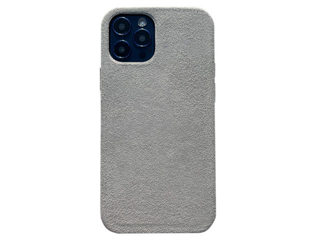 Чехол Yotrix Alcantara Case для Apple iPhone 12 pro max (светло-серый, алькантара)