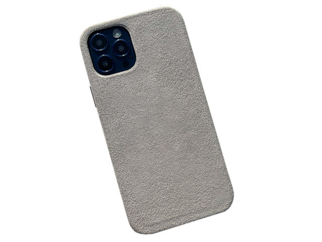 Чехол Yotrix Alcantara Case для Apple iPhone 12/12 pro (светло-серый, алькантара)