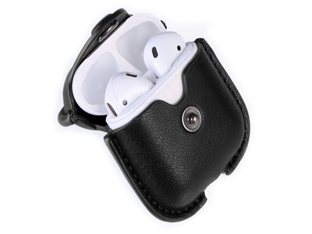 Чехол G-Case Business Series для Apple AirPods (черный, кожаный)