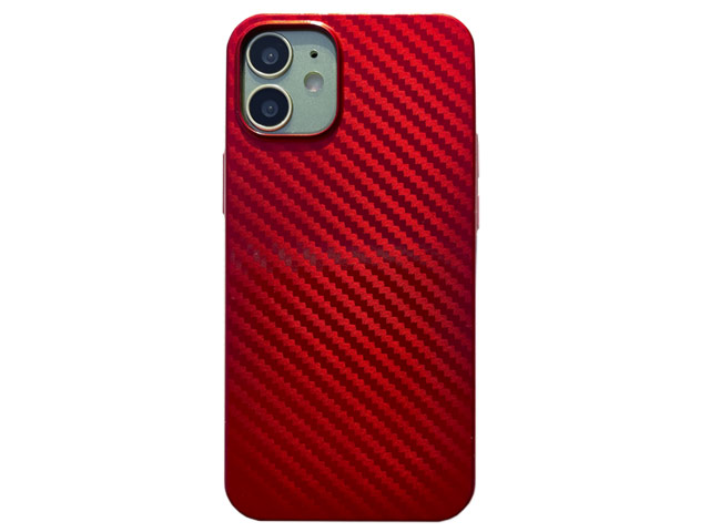 Чехол Coblue Carbon Case для Apple iPhone 12 mini (красный, пластиковый)