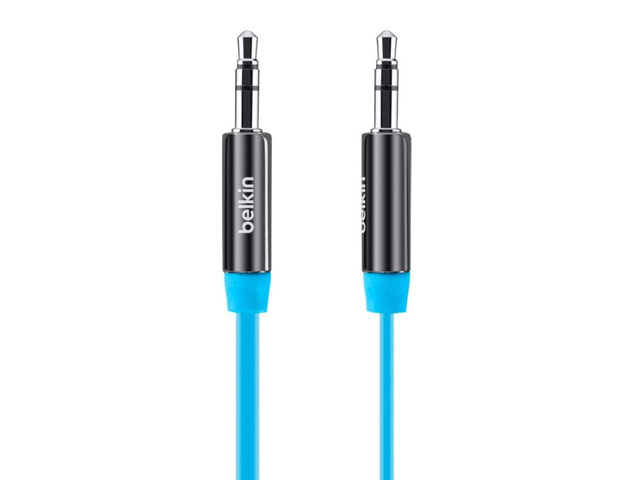 AUX-кабель Belkin Flat Aux 3' cable (синий, 0,9 м, разъемы 3.5 мм)