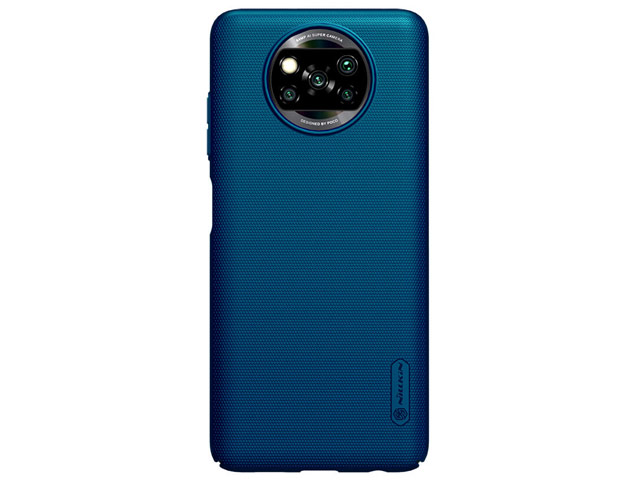 Чехол Nillkin Hard case для Xiaomi Poco X3 (синий, пластиковый)