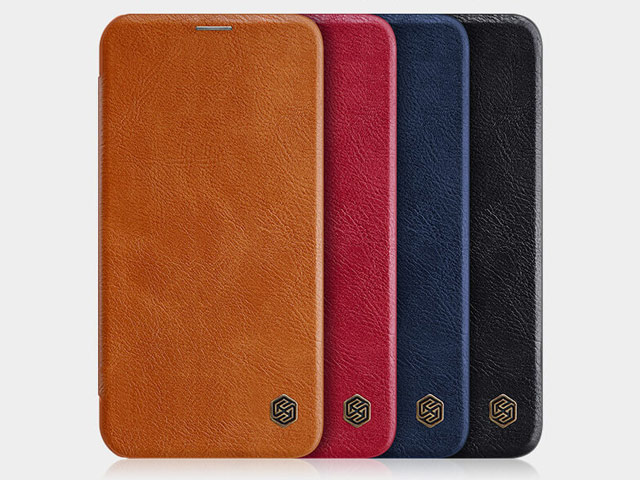 Чехол Nillkin Qin leather case для Apple iPhone 12/12 pro (темно-синий, кожаный)