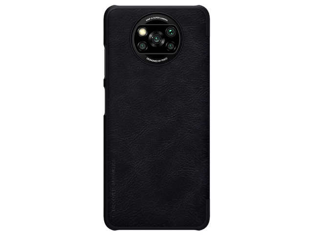 Чехол Nillkin Qin leather case для Xiaomi Poco X3 (черный, кожаный)