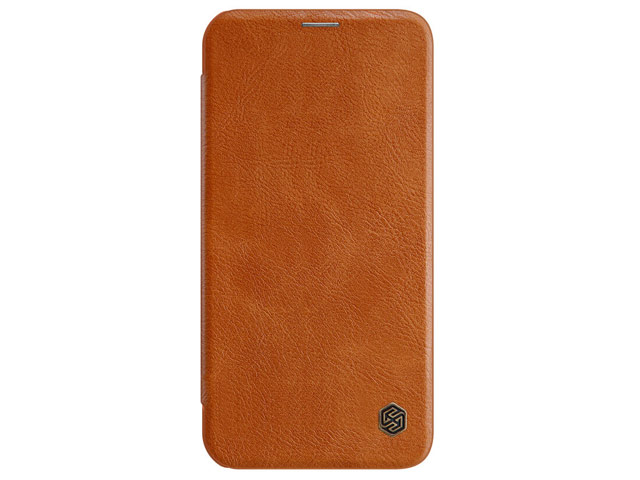 Чехол Nillkin Qin leather case для Apple iPhone 12 pro max (коричневый, кожаный)