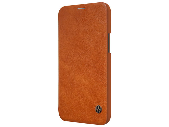 Чехол Nillkin Qin leather case для Apple iPhone 12 pro max (коричневый, кожаный)