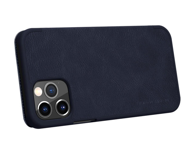 Чехол Nillkin Qin leather case для Apple iPhone 12 pro max (темно-синий, кожаный)