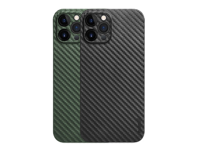 Чехол memumi Slim Carbon case для Apple iPhone 12 pro max (зеленый, пластиковый)