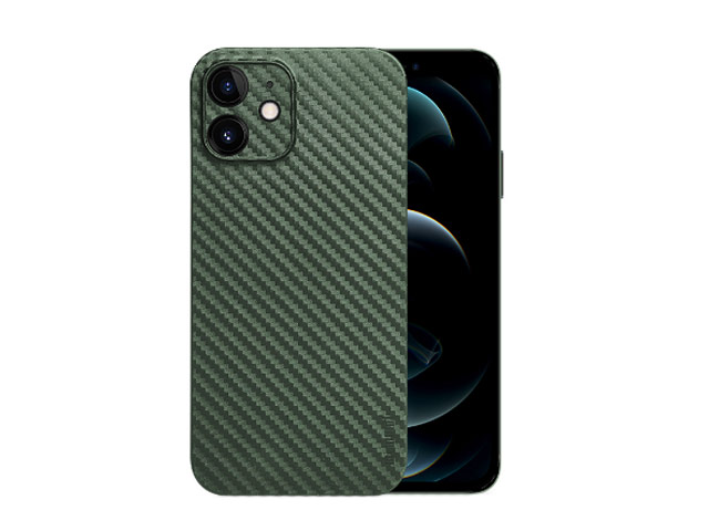 Чехол memumi Slim Carbon case для Apple iPhone 12 mini (зеленый, пластиковый)