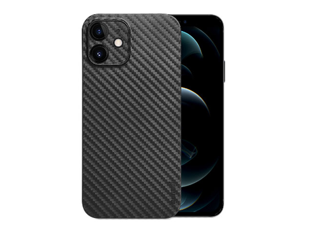 Чехол memumi Slim Carbon case для Apple iPhone 12 (черный, пластиковый)