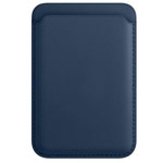 Чехол-бумажник Synapse MagSafe Leather Wallet для Apple iPhone 12/12 pro/12 pro max/12 mini (темно-синий, кожаный, магнитный)