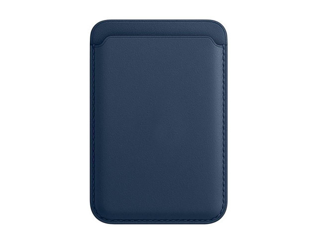 Чехол-бумажник Synapse MagSafe Leather Wallet для Apple iPhone 12/12 pro/12 pro max/12 mini (темно-синий, кожаный, магнитный)
