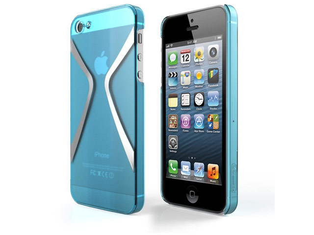Чехол Megix Star Series Case для Apple iPhone 5/5S (голубой, пластиковый)