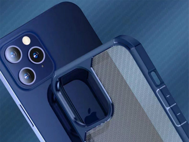 Чехол Totu Armor Carbon Series для Apple iPhone 12 pro max (синий, гелевый/пластиковый)