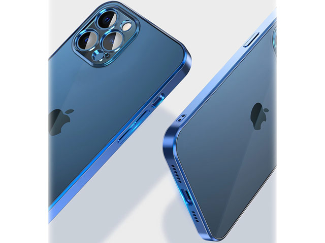 Чехол Coblue Soft Plating Case для Apple iPhone 12 pro max (синий, гелевый)