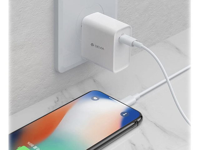 Зарядное устройство Devia Smart Series PD Quick Charger универсальное (сетевое, USB-C, 20W, PD 3.0, белое)