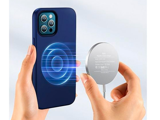 Чехол Totu Brilliant Series для Apple iPhone 12/12 pro (синий, гелевый, MagSafe)