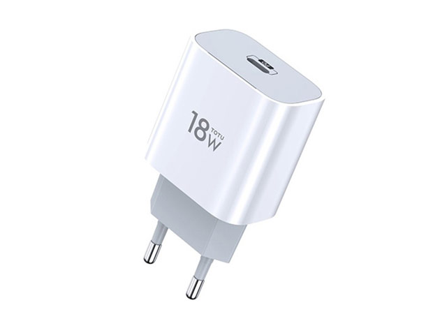 Зарядное устройство Totu Minimal Series CACQ-05 универсальное (сетевое, USB-C, 18W, PD, USB-C-кабель, белое)
