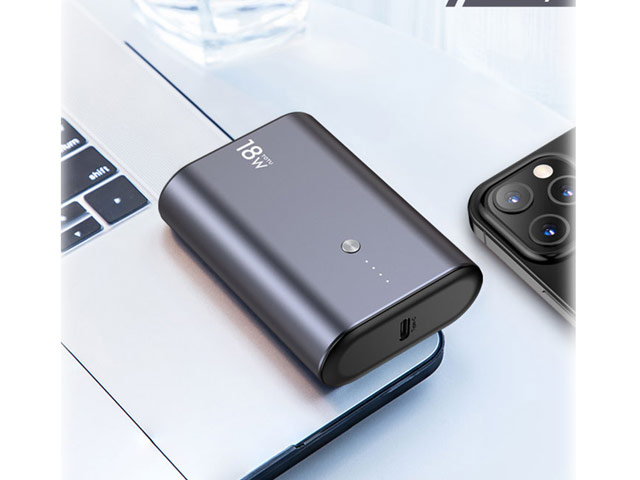 Внешняя батарея Totu Metal Mini Fast Powerbank CPBQ-08 универсальная (9600 mAh, 18W, PD, Fast Charge, USB-C, темно-серая)