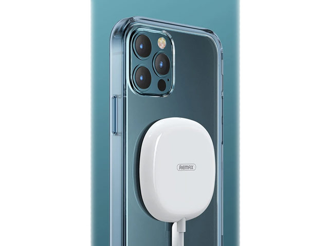 Беспроводное зарядное устройство Remax Maglik Series Wireless Charger RP-W28 (белое, магнитное, Fast Charge 15W, стандарт QI)