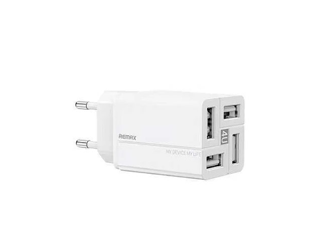 Зарядное устройство Remax Wanfu Series Adapter RP-U43 универсальное (сетевое, 4 x USB, 3.4A, белое)