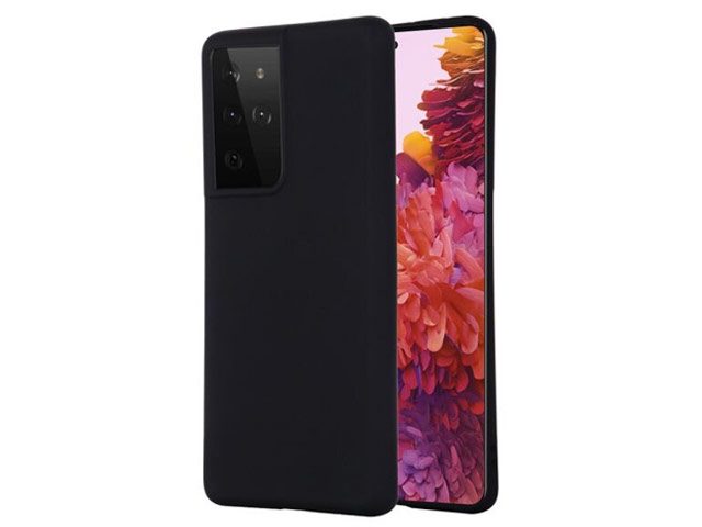 Чехол Yotrix LiquidSilicone для Samsung Galaxy S21 ultra (черный, гелевый)