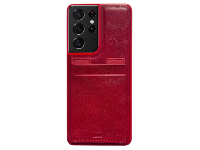 Чехол HDD Luxury Card Slot Case для Samsung Galaxy S21 ultra (красный, кожаный)