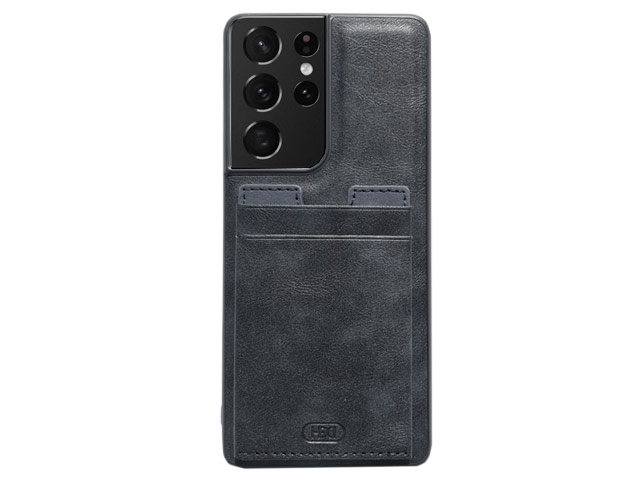 Чехол HDD Luxury Card Slot Case для Samsung Galaxy S21 ultra (черный, кожаный)