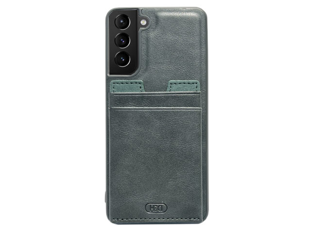 Чехол HDD Luxury Card Slot Case для Samsung Galaxy S21 plus (темно-зеленый, кожаный)