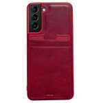 Чехол HDD Luxury Card Slot Case для Samsung Galaxy S21 (красный, кожаный)