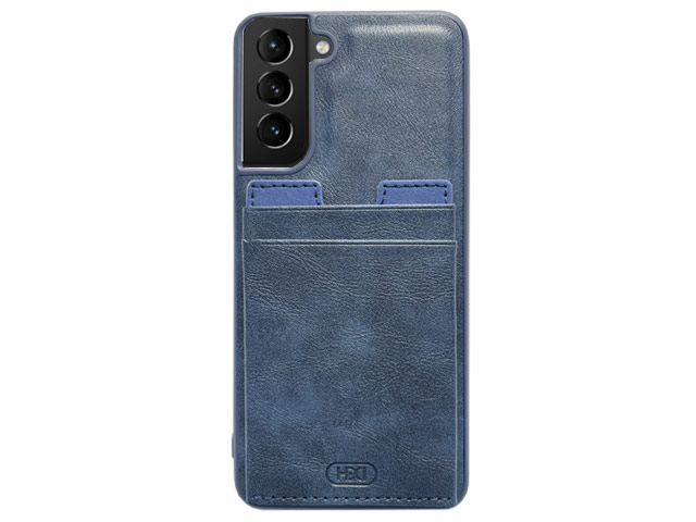 Чехол HDD Luxury Card Slot Case для Samsung Galaxy S21 (темно-синий, кожаный)