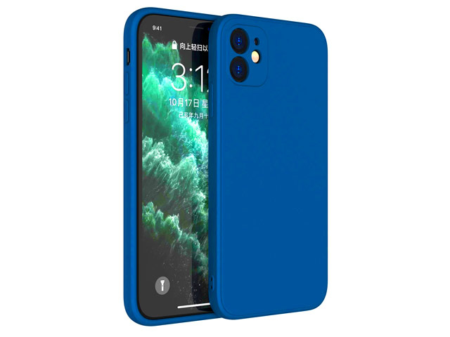 Чехол Yotrix LiquidSilicone Pro для Apple iPhone 12 (синий, гелевый)