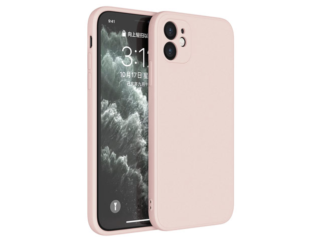 Чехол Yotrix LiquidSilicone Pro для Apple iPhone 12 (пудра, гелевый)