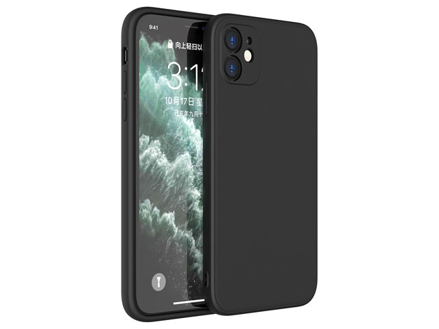 Чехол Yotrix LiquidSilicone Pro для Apple iPhone 12 (черный, гелевый)