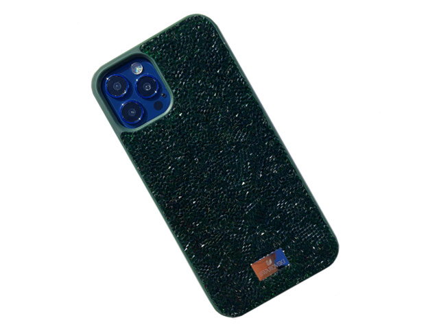 Чехол Swarovski Crystal Case для Apple iPhone 12/12 pro (зеленый, гелевый)