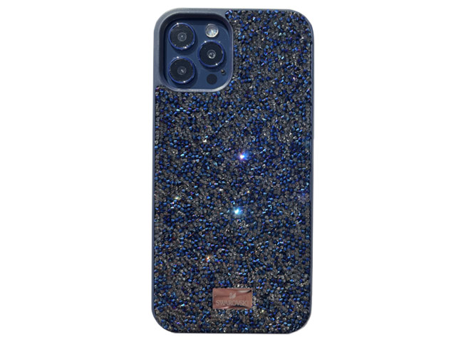 Чехол Swarovski Crystal Case для Apple iPhone 12/12 pro (синий, гелевый)