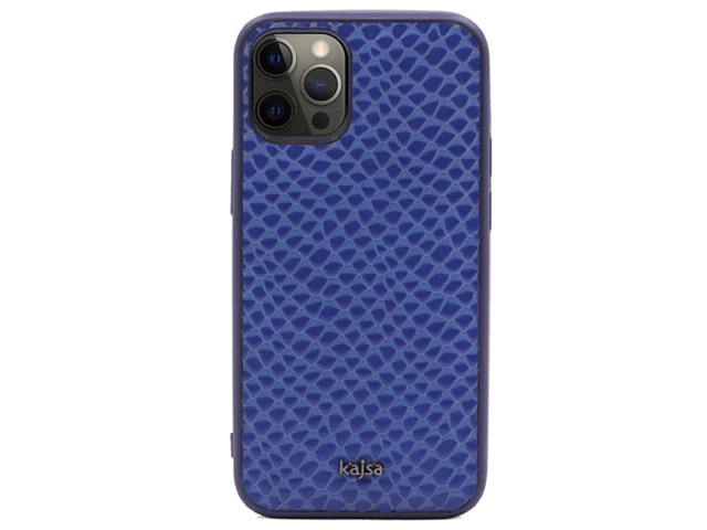 Чехол Kajsa Genuine Leather Pearl Pattern для Apple iPhone 12/12 pro (синий, кожаный)