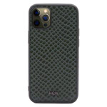 Чехол Kajsa Genuine Leather Pearl Pattern для Apple iPhone 12 pro max (зеленый, кожаный)