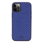 Чехол Kajsa Genuine Leather Pearl Pattern для Apple iPhone 12 pro max (синий, кожаный)