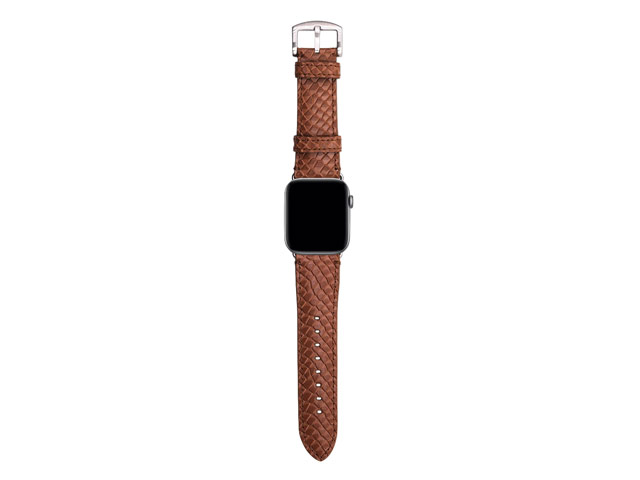 Ремешок для часов Kajsa Genuine Leather Pearl Pattern Band для Apple Watch (38/40 мм, коричневый, кожаный)