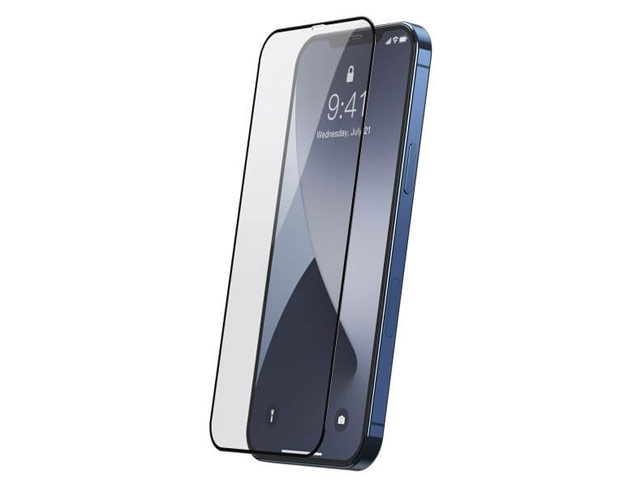 Защитное стекло Baseus Tempered Full-Glass Protector для Apple iPhone 12 pro max (черное, 0.25 мм, 2 шт)